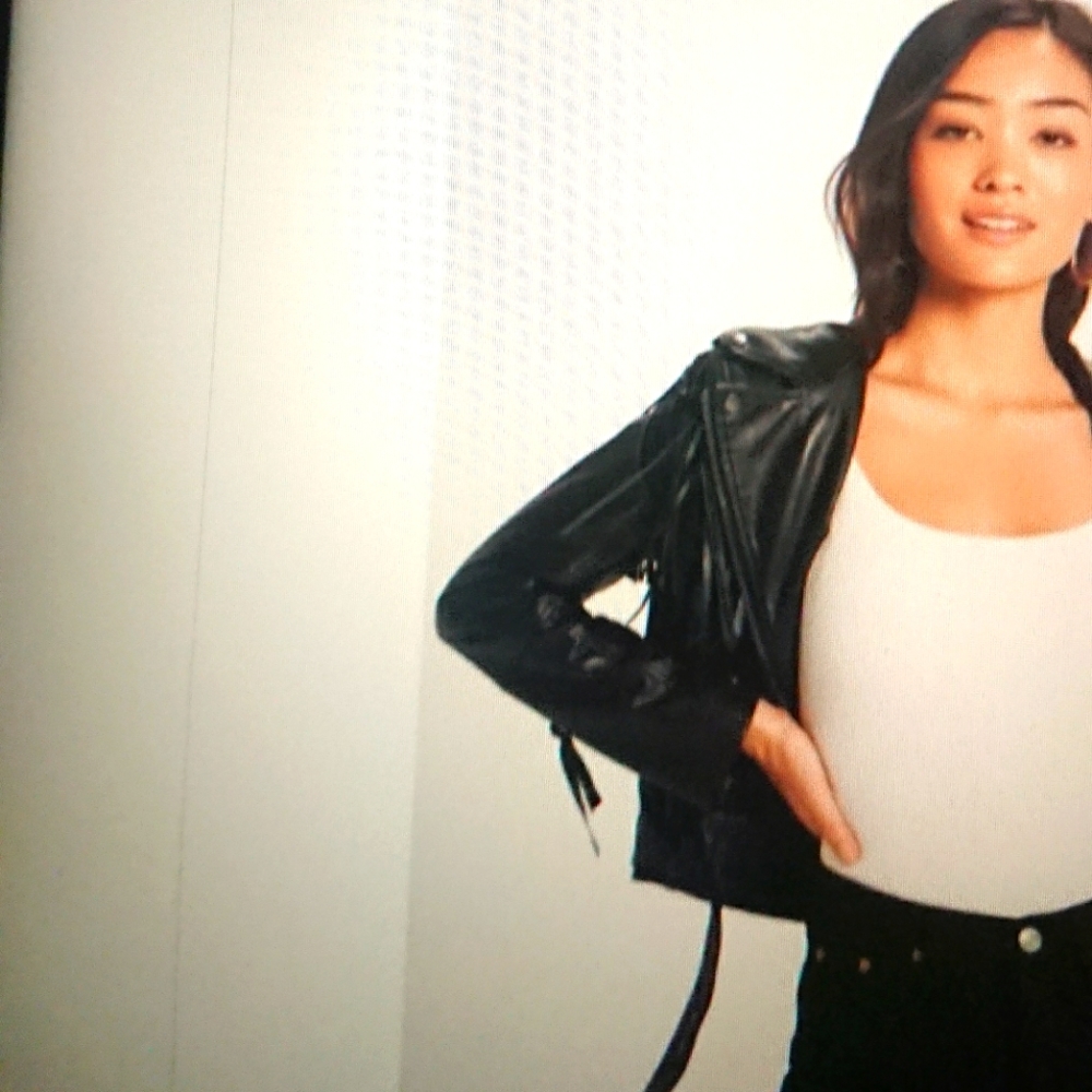 New with tags vegan leather jacket, size m